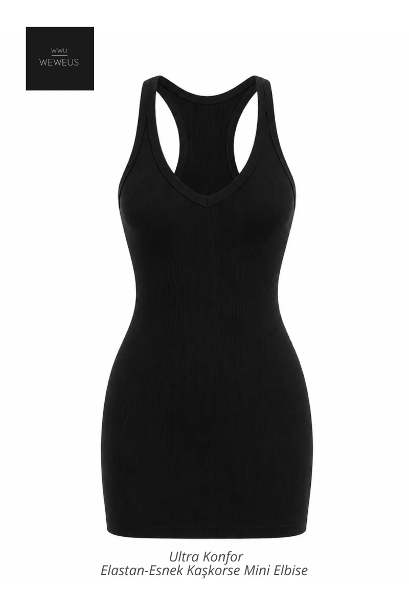 WeWeus vestido para mujer — cuello halter, tejido acanalado elástico