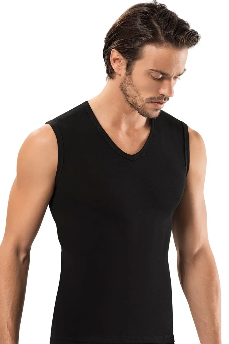 Slim Fit Kolsuz Derin V Yaka Atlet 1118