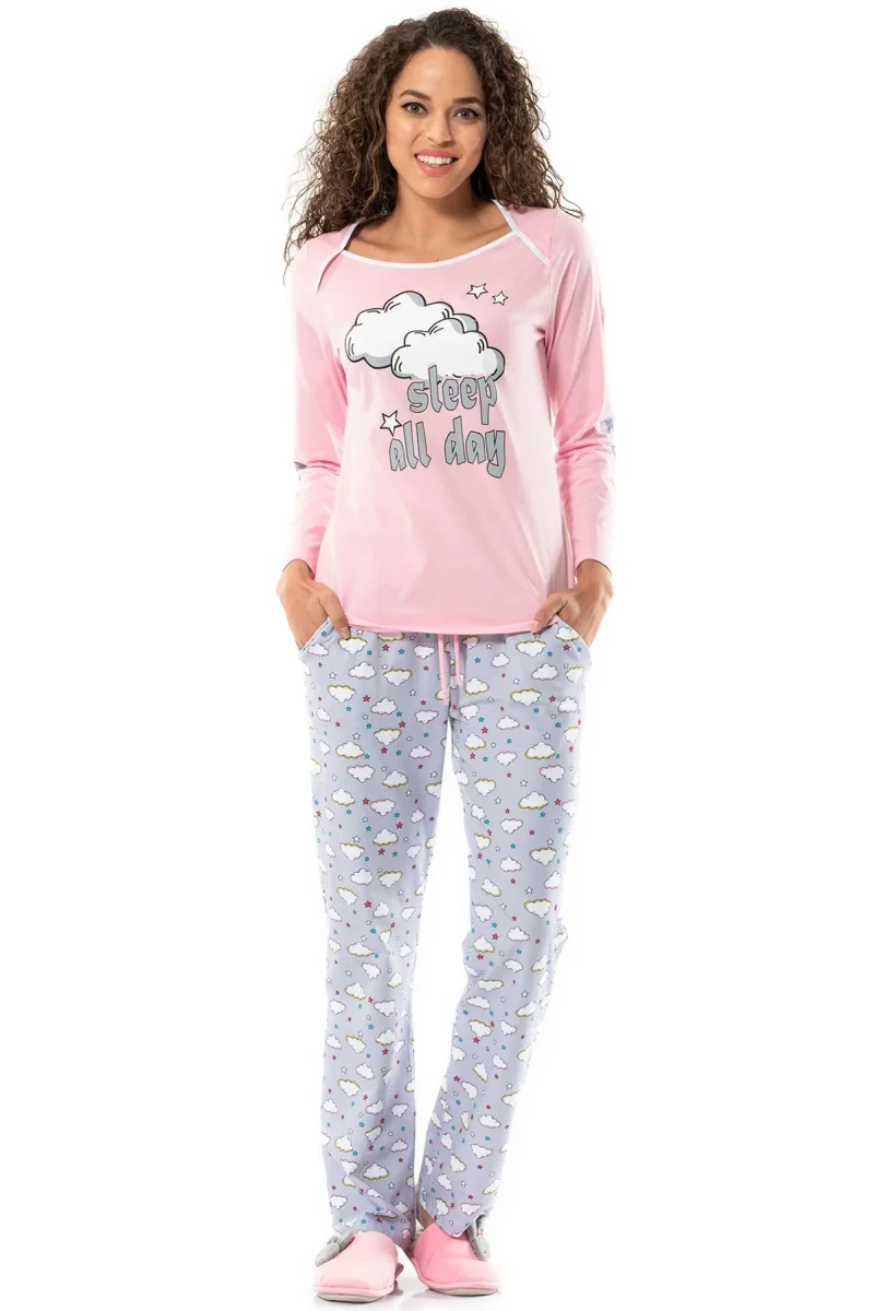 Pyjama Set for Women — Printed Design · Pink