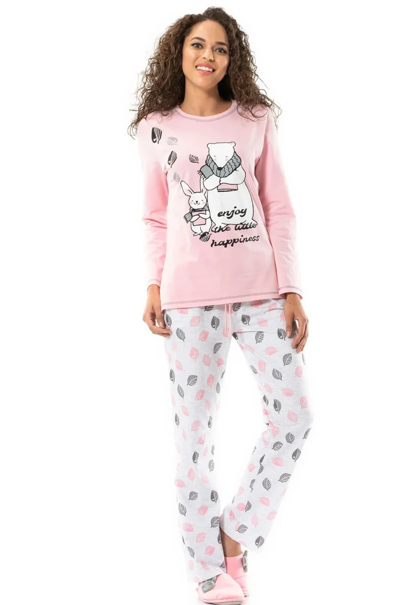 Pembe Baskılı Pijama Takımı