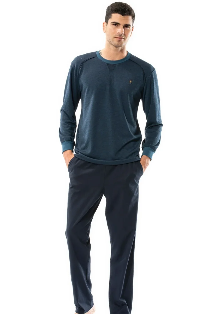 Ensemble pyjama pour homme — manches longues · Indigo