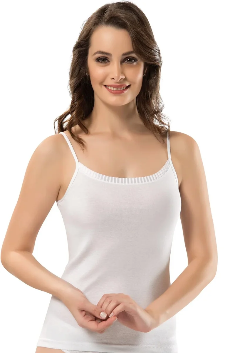 Camiseta sin mangas para mujer — tejido acanalado elástico, textura plisada