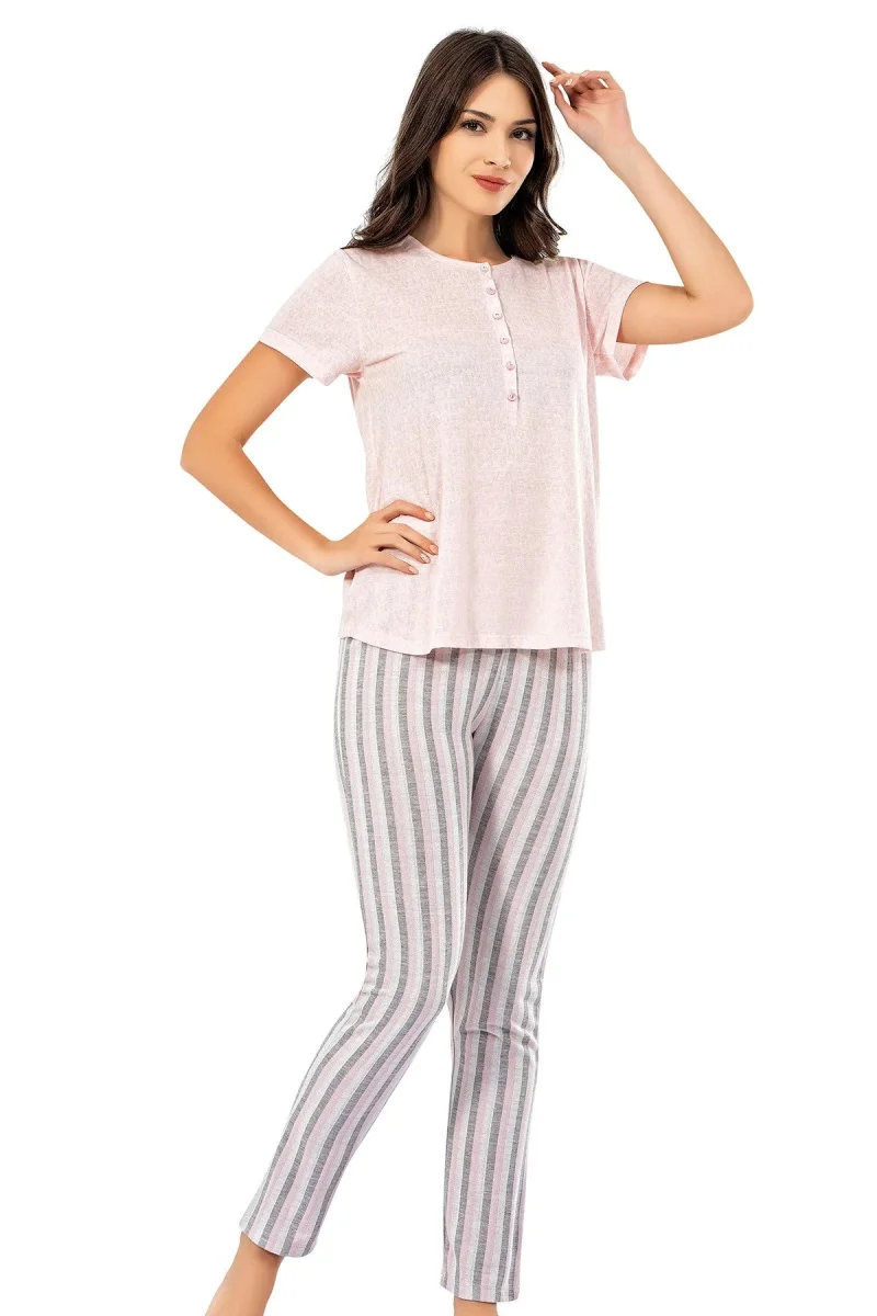 Conjunto de pijama para mujer — uso veraniego · Rosa