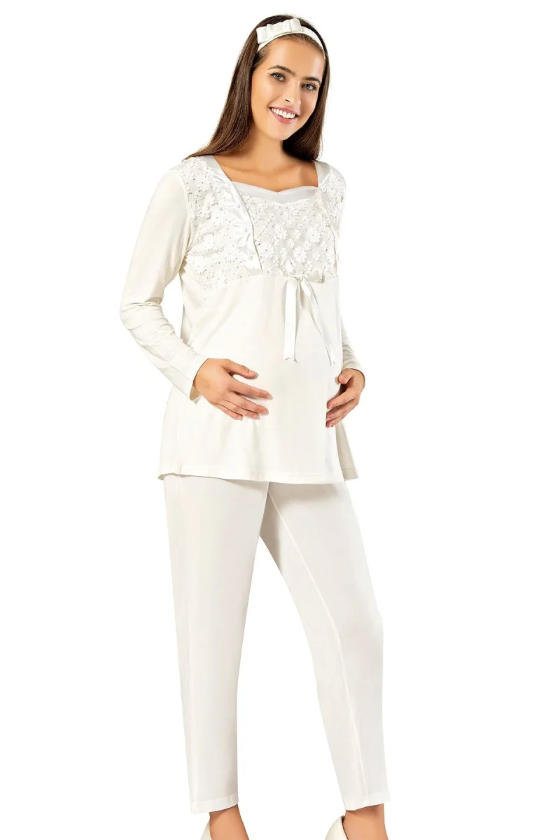 Pyjama Set for Women · Ecru · 3-Piece Pack