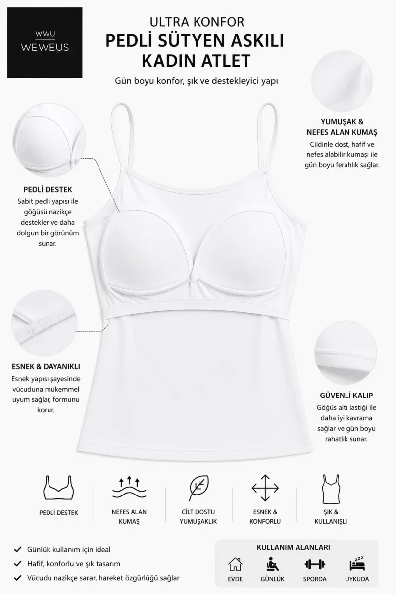 WeWeus soutien-gorge pour femme — fines bretelles, coques rembourrées