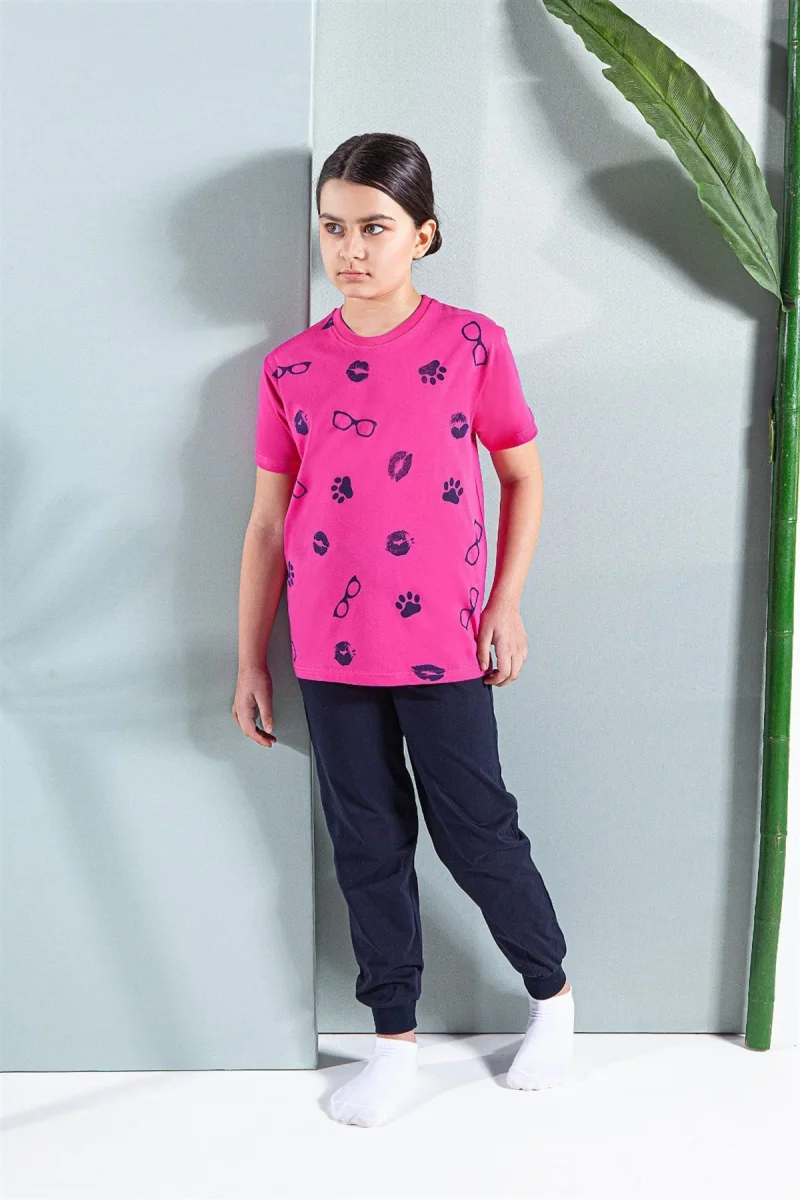 Pembe Kız Çocuk Pijama Takımı