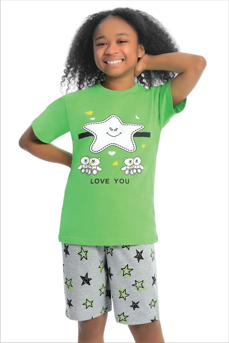 Conjunto de pijama para niña 908 · Verde