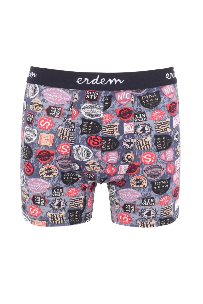 Siyah 5'li Reaktif Baskılı Erkek Boxer