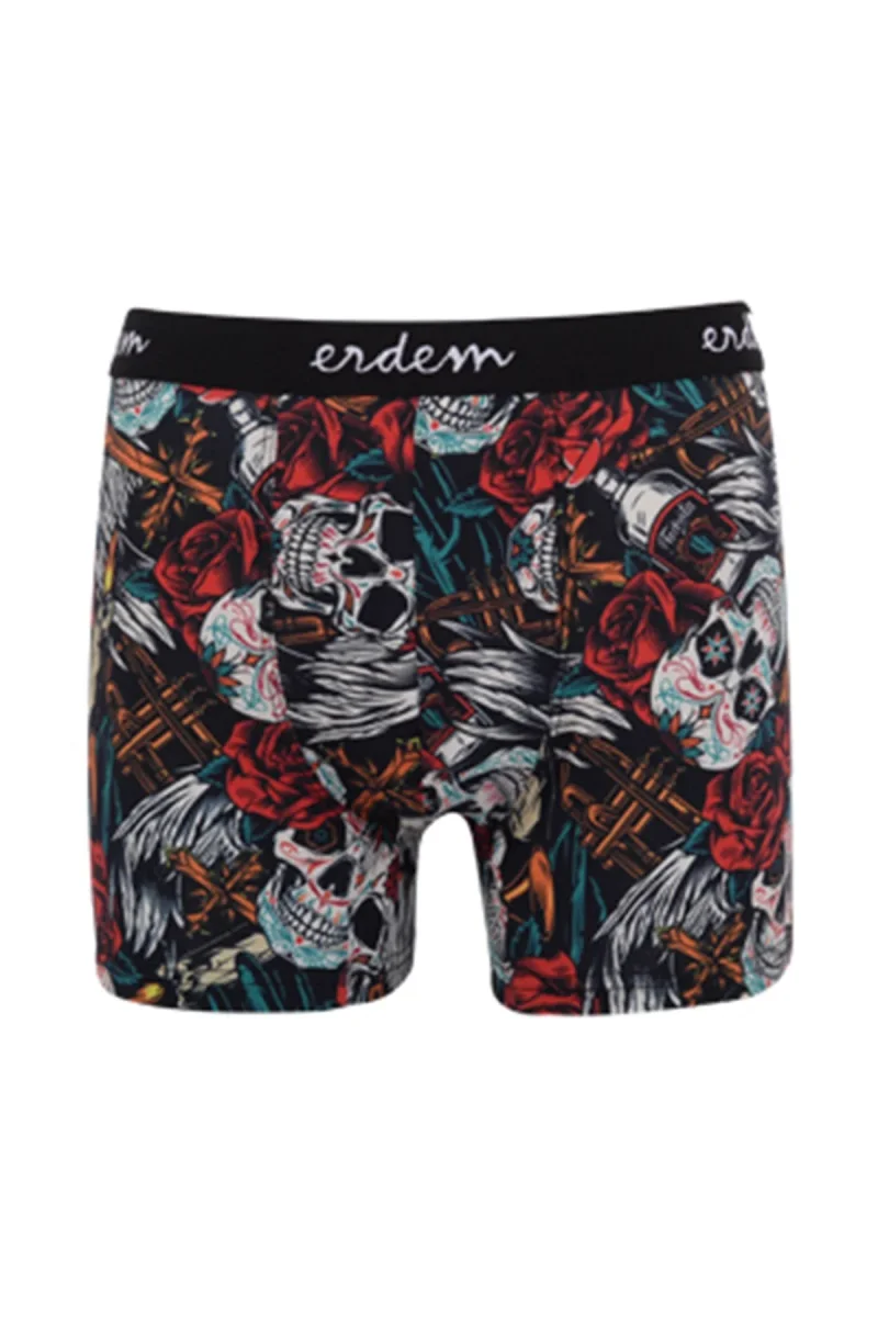Siyah 5'li Dijital Baskılı Erkek Boxer