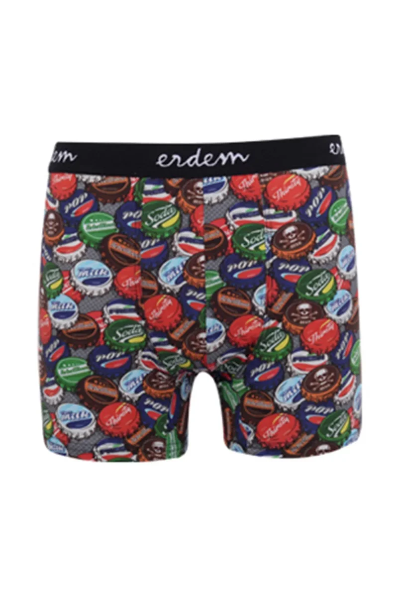 Siyah 5'li Dijital Baskılı Erkek Boxer