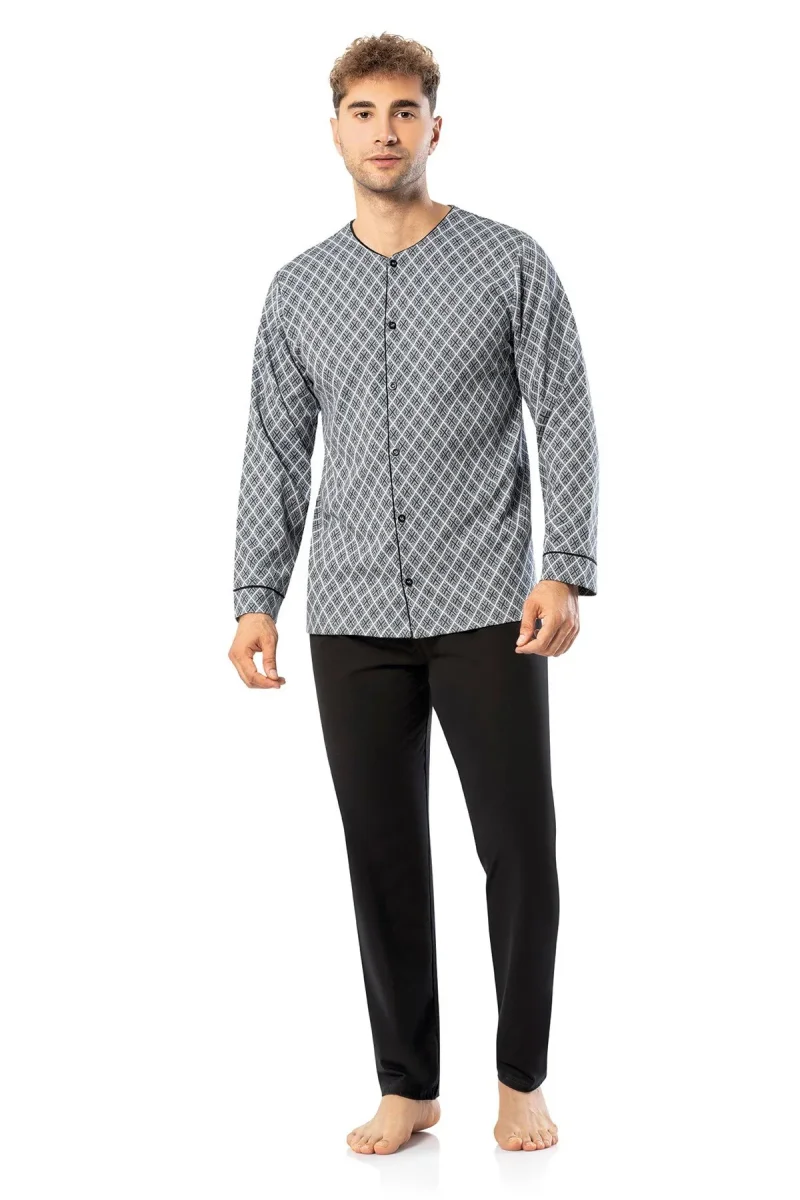 Ensemble pyjama pour homme — usage hivernal · Gris