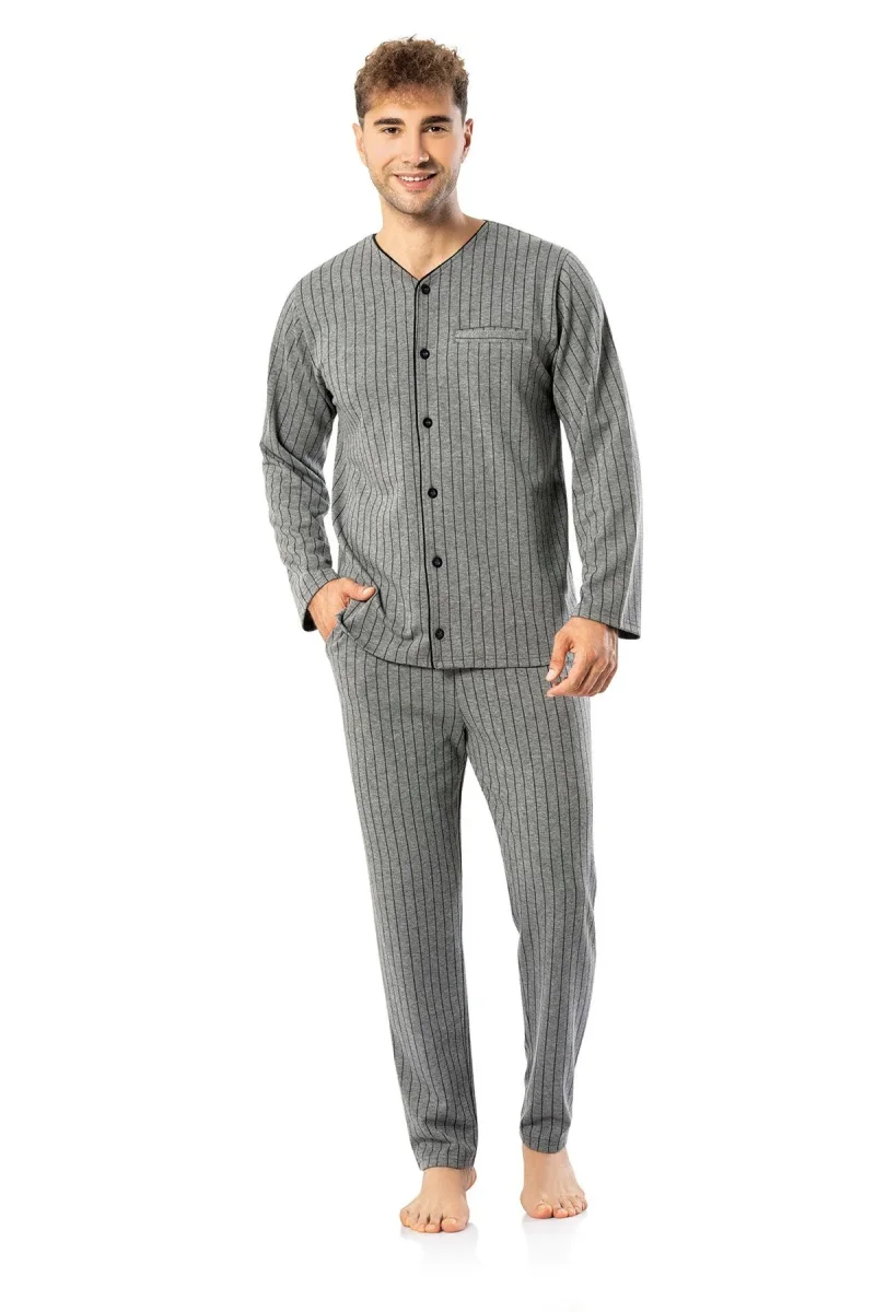 Ensemble pyjama pour homme — usage hivernal 2023-5 · Gris