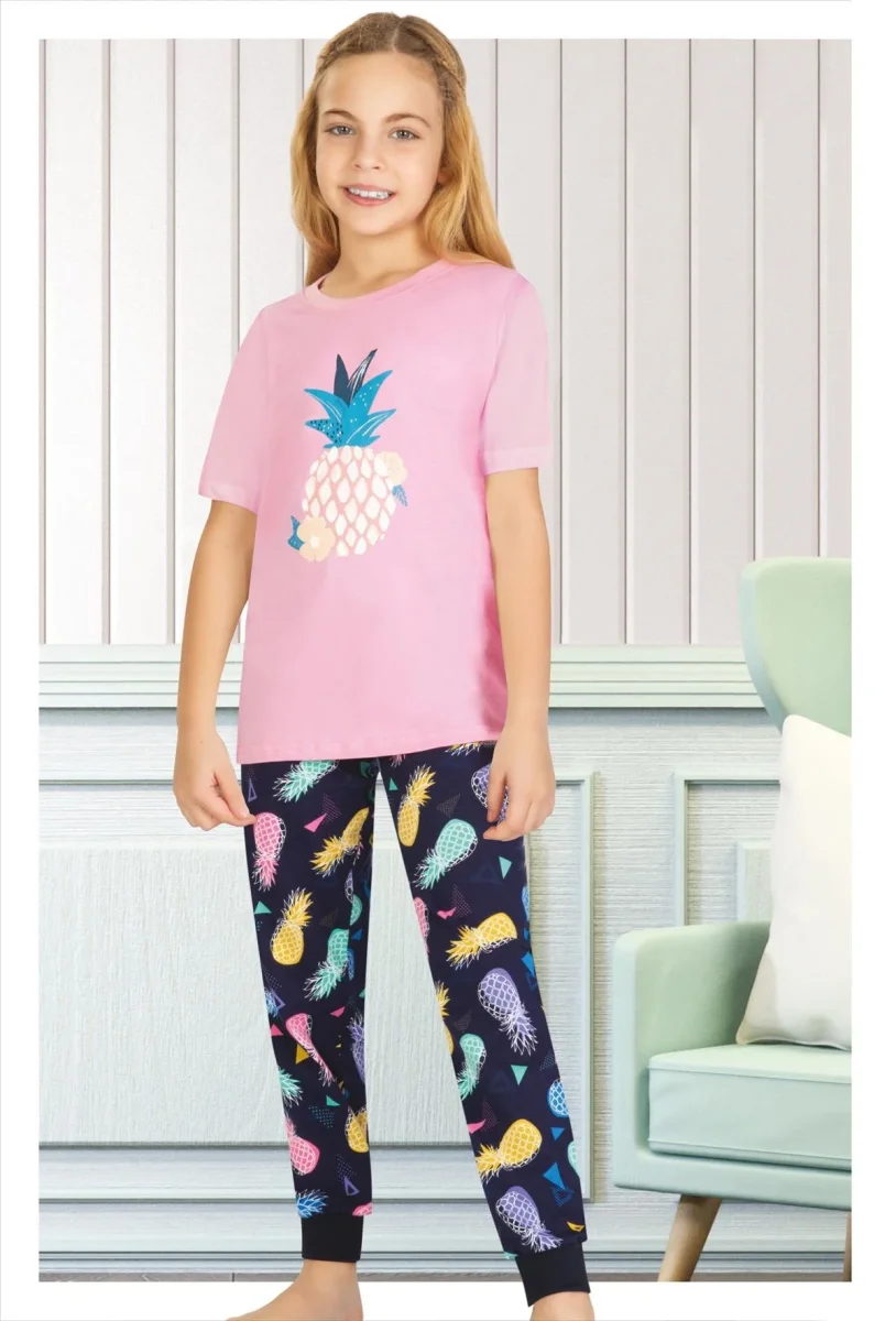 Ensemble pyjama pour fille — usage estival 852 · Rose