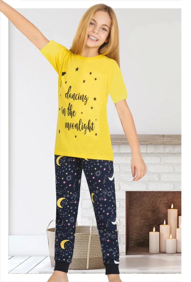 Ensemble pyjama pour fille — usage estival 858 · Jaune
