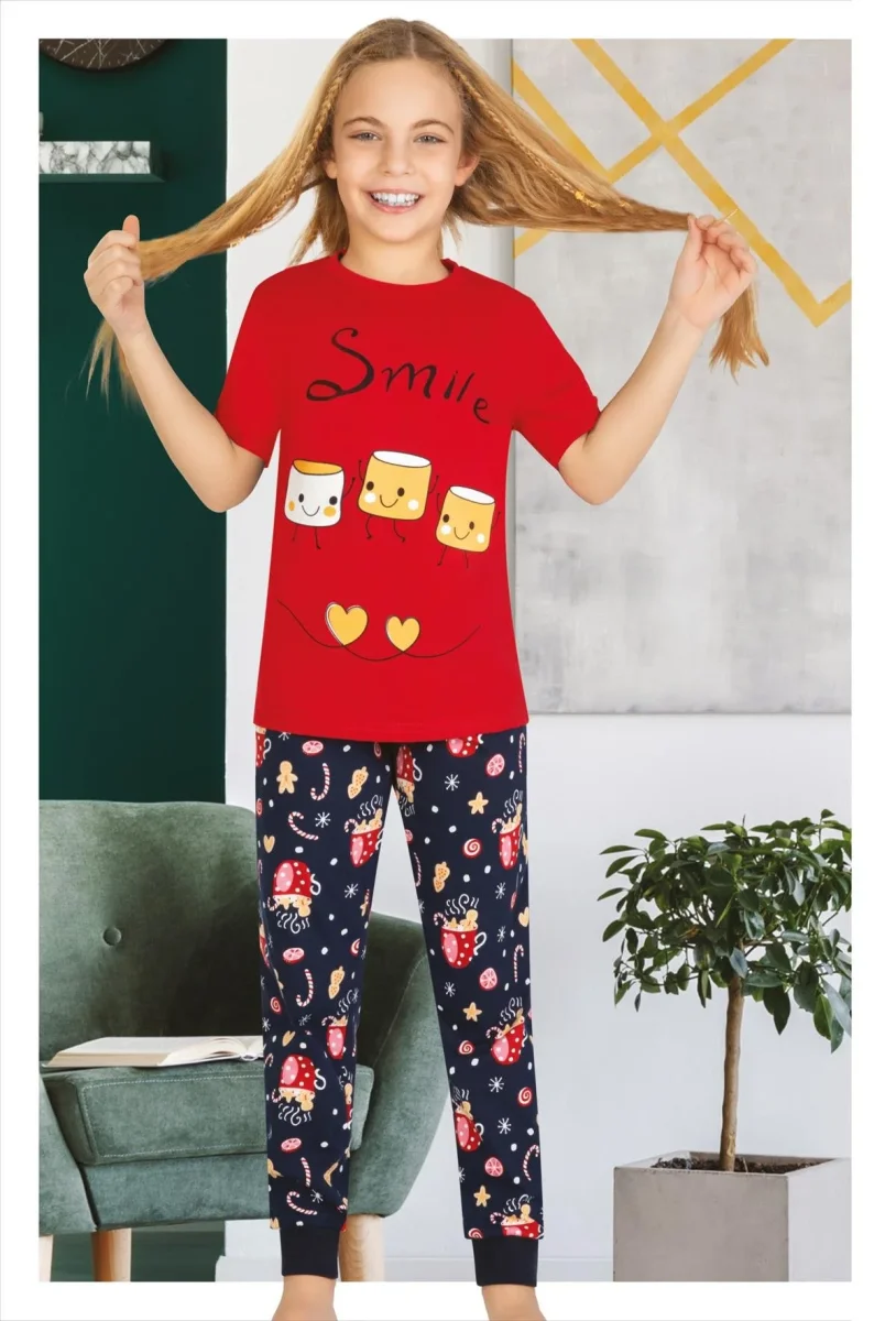Ensemble pyjama pour fille — usage estival 856 · Rouge