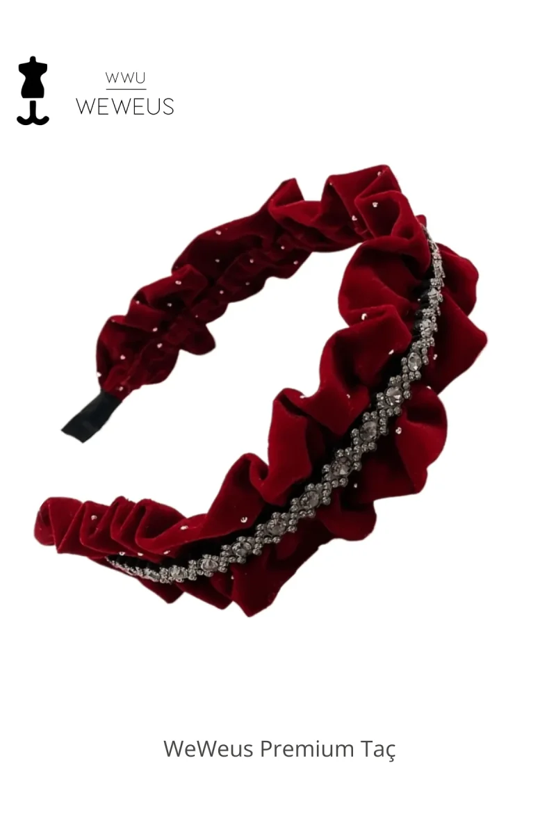 WeWeus Headband for Women — Rhinestone Detail · Burgundy