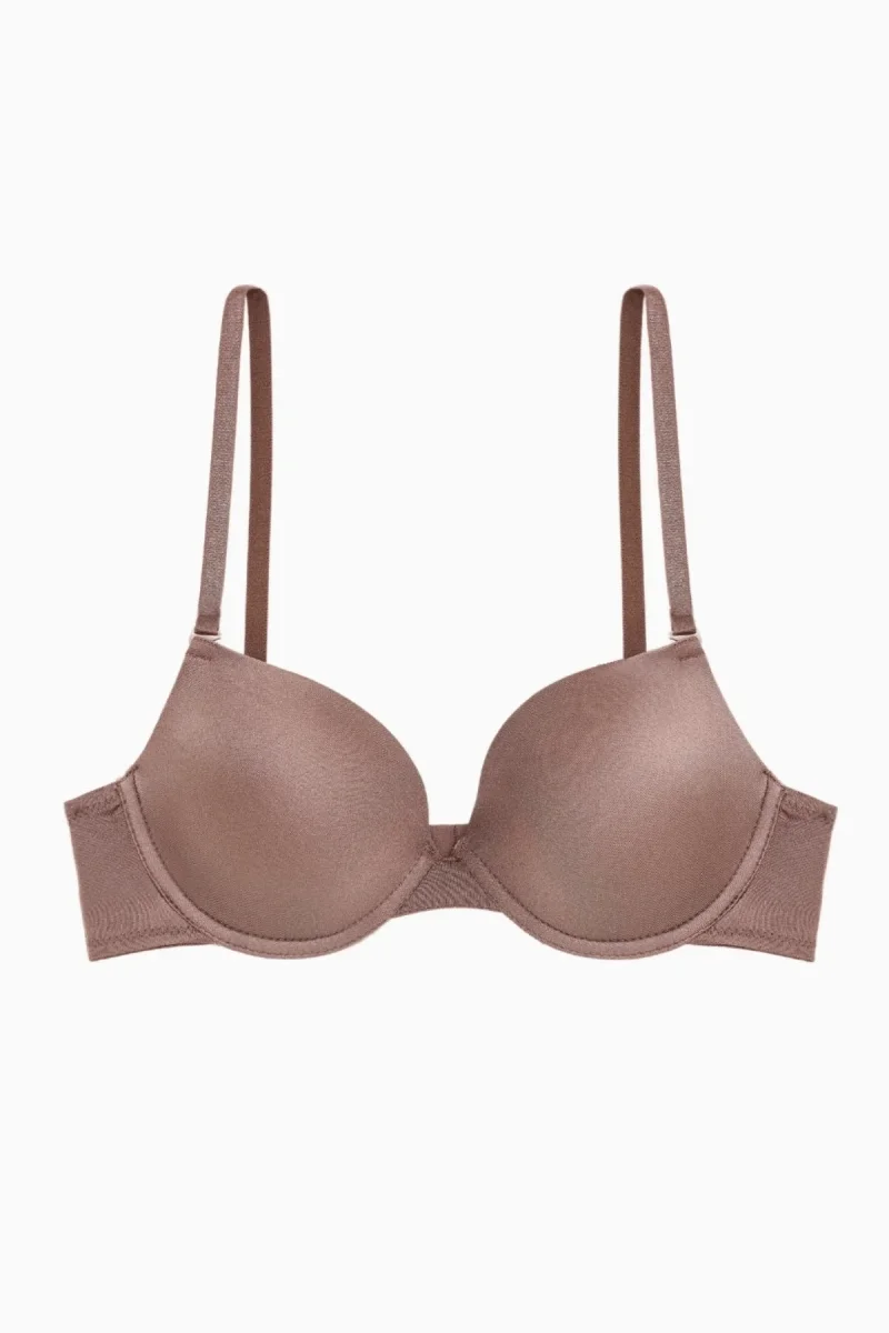 WeWeus Alba - T shirt Bra Desteksiz Maksimum Kavrama ve Kusursuz Form - Tak Çıkar Askılı - Bronz Kahve - 2535