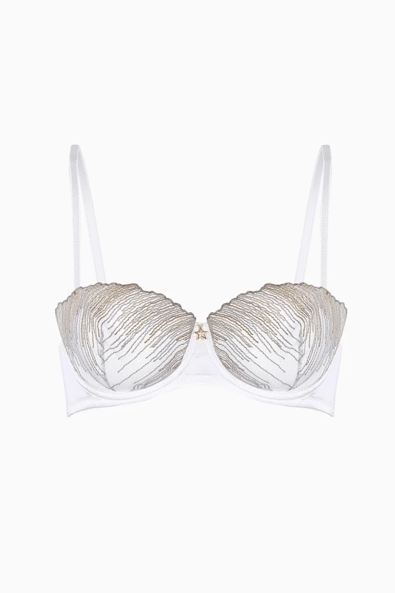 WeWeus soutien-gorge pour femme — bonnets non rembourrés, détails en tulle 2584 · Écru