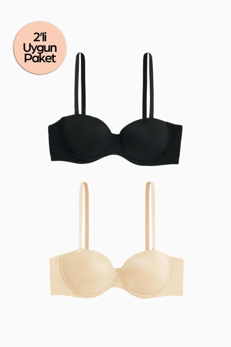 WeWeus soutien-gorge pour femme — effet push-up, bonnets rembourrés · Noir / Chair